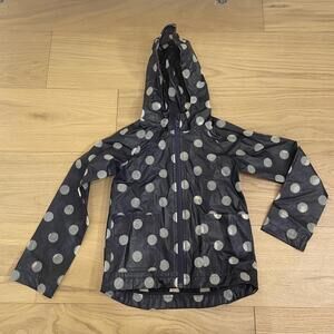 Joe Fresh Kids Polka Dot Rain Jacket Size 6 Navy Waterproof